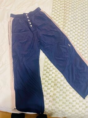 Free People boho track pants with lace side panels – size small